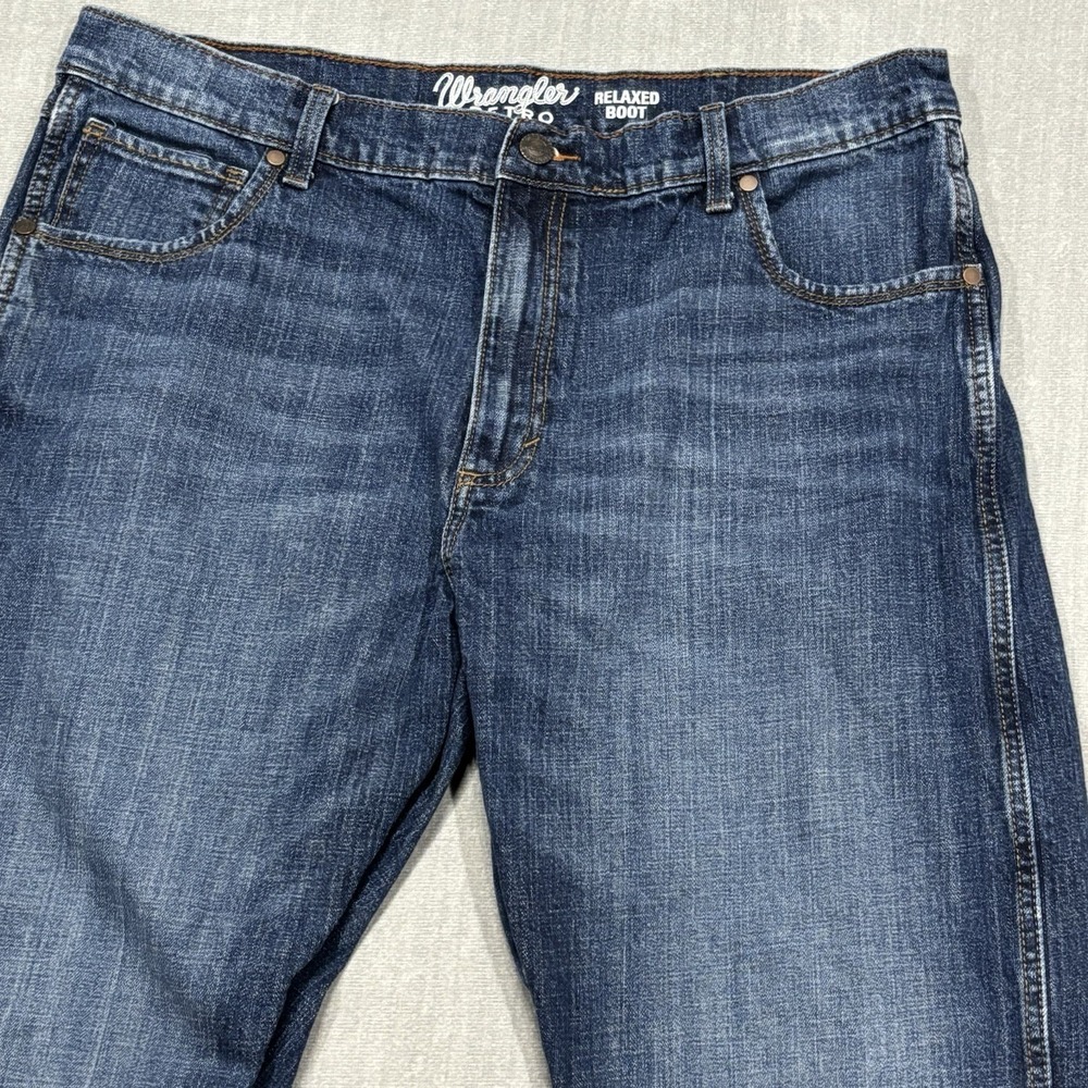 Wrangler Retro Relaxed Boot Jeans Mens‎ 38x34 Actual 38x32 Blue Denim Western